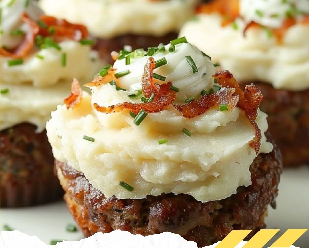 Mini Meatloaf Muffins with Mashed Potato Frosting - The Recipe Palette