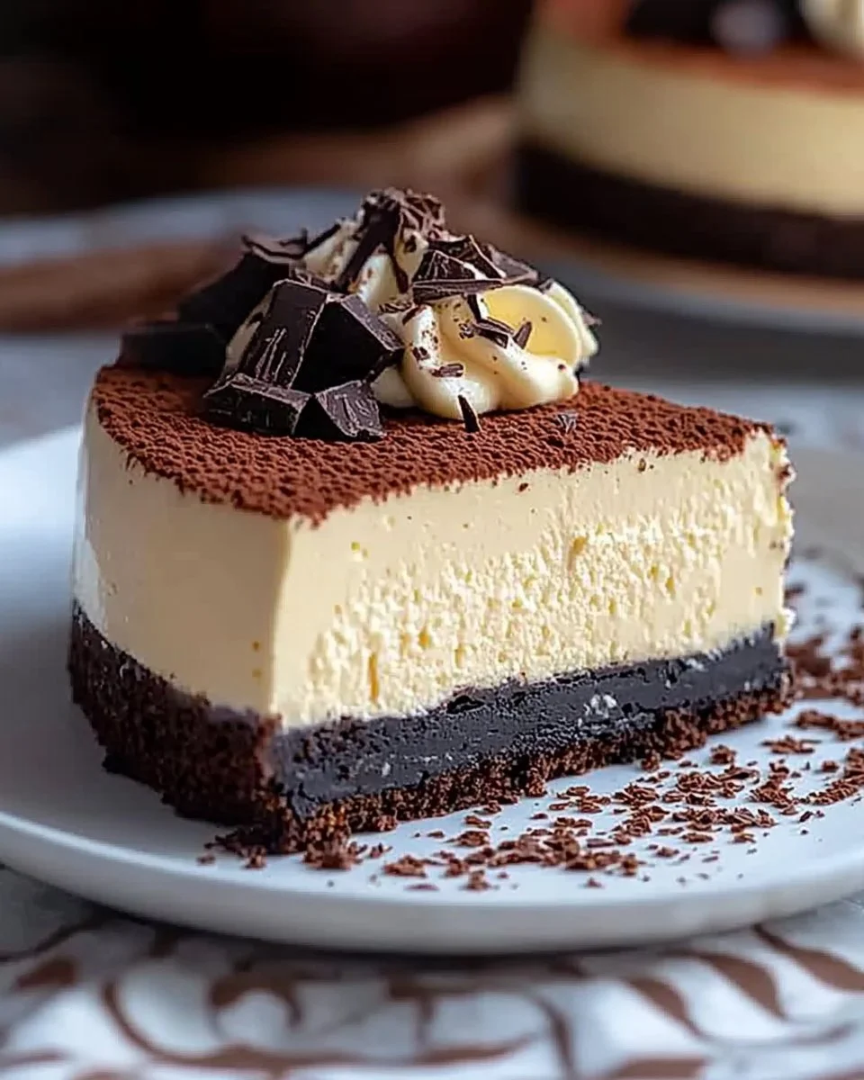 Delicious Baileys Irish Cream cheesecake with a rich creamy texture