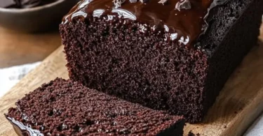 Delicious Black Cocoa Loaf Cake with rich chocolate flavor