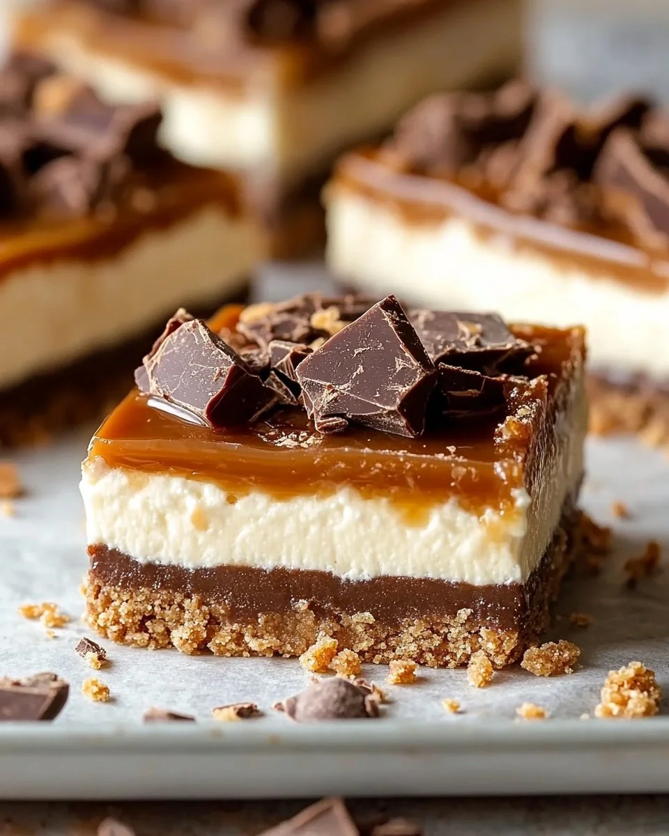 Butterfinger Caramel Cheesecake Bars