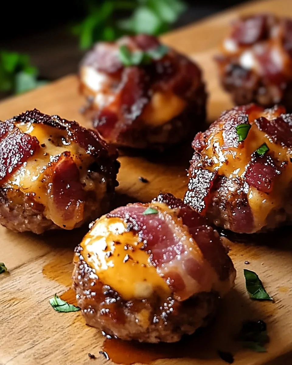Cheddar-Stuffed BBQ Bacon Bombs
