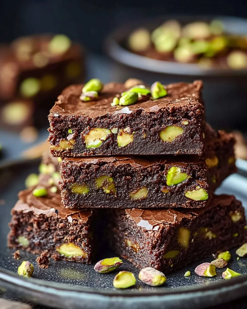 Decadent Fudgy Pistachio Brownies