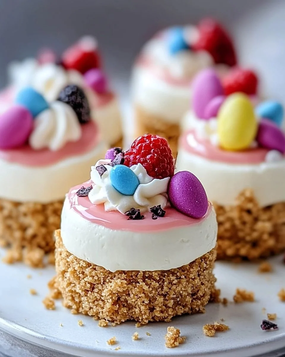 Easter No-Bake Mini Cheesecakes