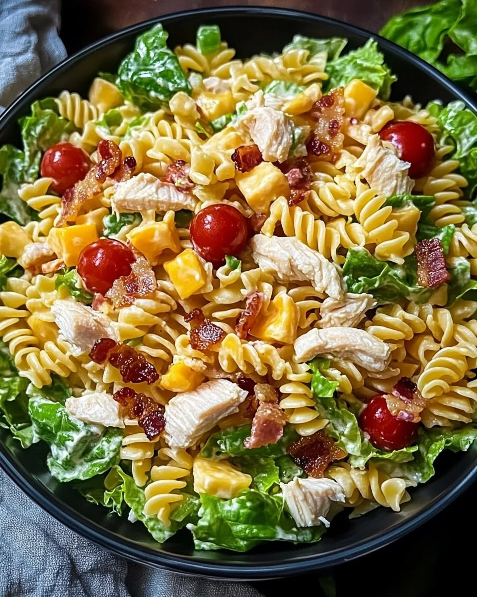 Easy Chicken Club Pasta Salad