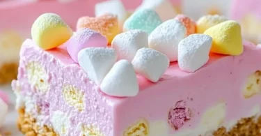 Delicious no-bake marshmallow slice with layers of marshmallows and chocolate.