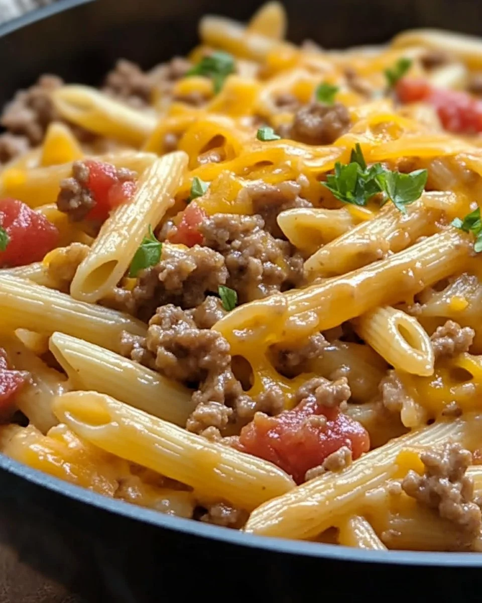 Delicious Rotel Pasta served with a creamy sauce and garnished with herbs