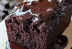 Delicious hot fudge brownie bread topped with rich chocolate fudge sauce