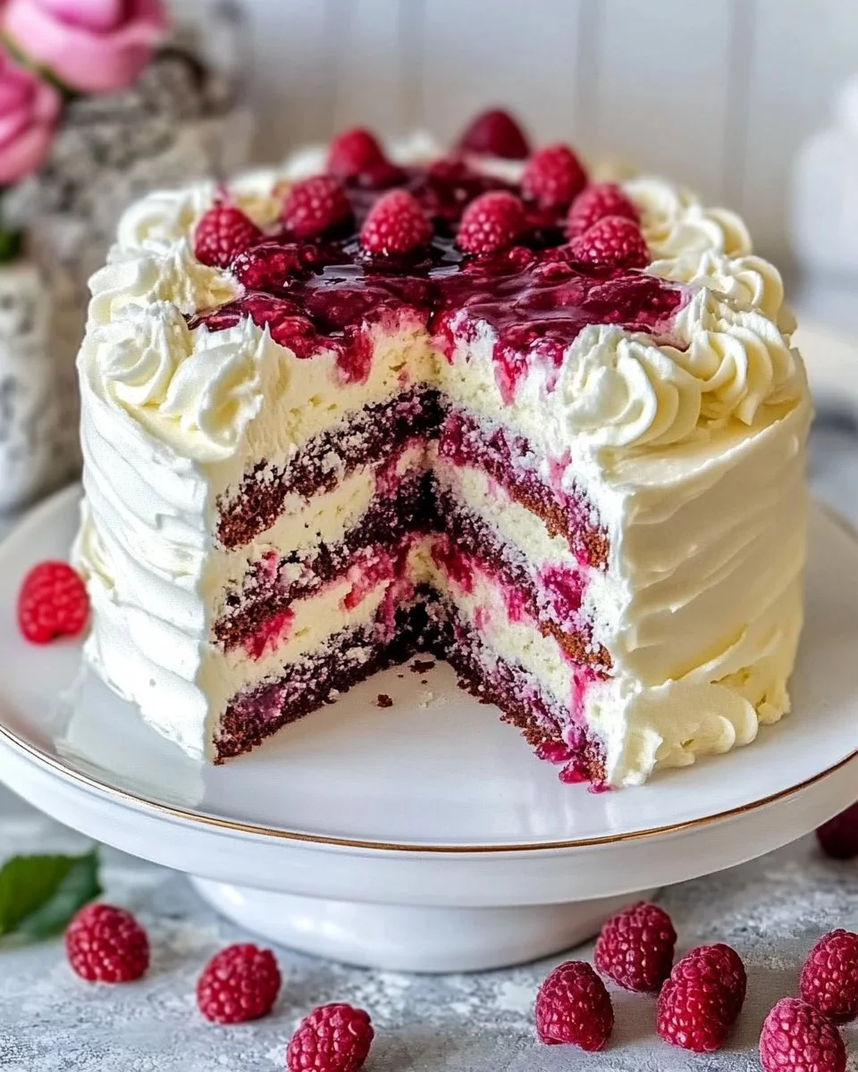 White Chocolate Raspberry Dream Cake