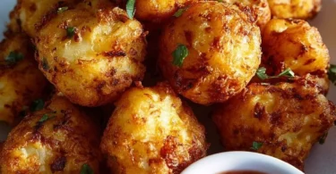Bowl of 4-ingredient cauliflower pops served as a healthy snack option