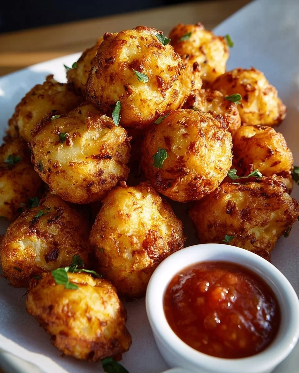 Bowl of 4-ingredient cauliflower pops served as a healthy snack option