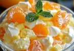 4-Ingredients Mandarin Orange Salad with vibrant mandarin slices and greens.