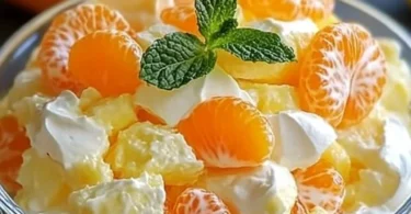 4-Ingredients Mandarin Orange Salad with vibrant mandarin slices and greens.