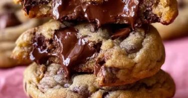 Freshly baked chocolate chip cookies ready to enjoy in just 7 minutes