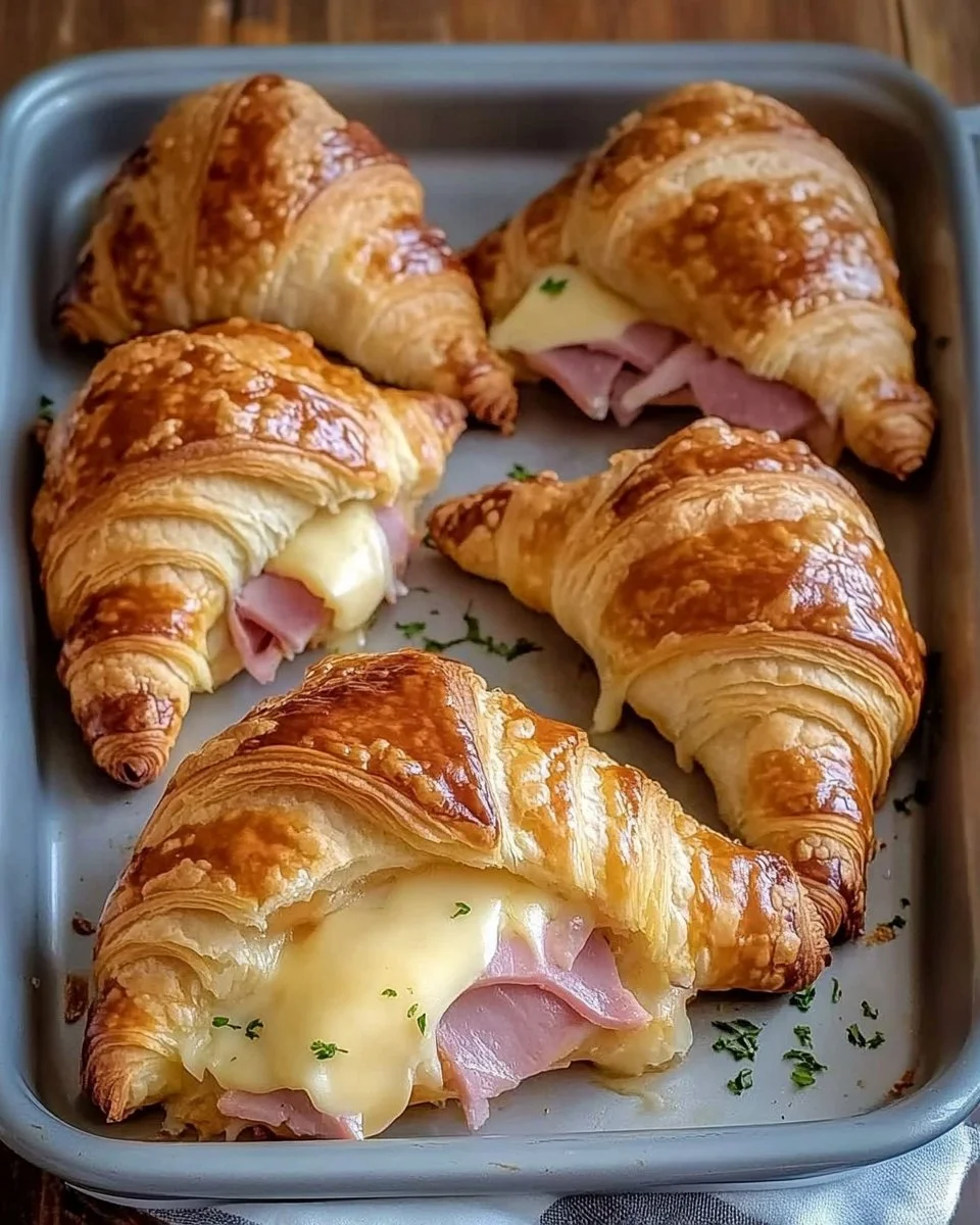 Baked Ham and Cheese Croissants
