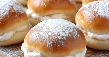 Bakery style cream buns, ultra soft and cloud-like, ready to be enjoyed.