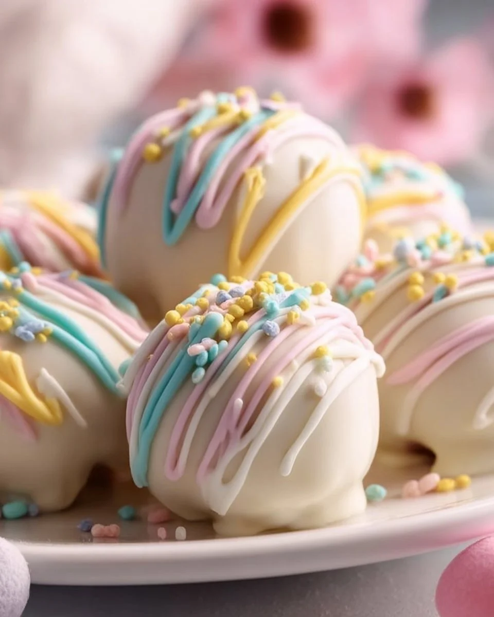 Delicious Banana Pudding Easter Truffles arranged on a festive table.