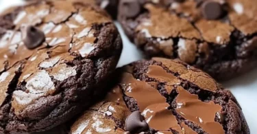 Fudgy brownie mix cookies on a plate, ready to be enjoyed.