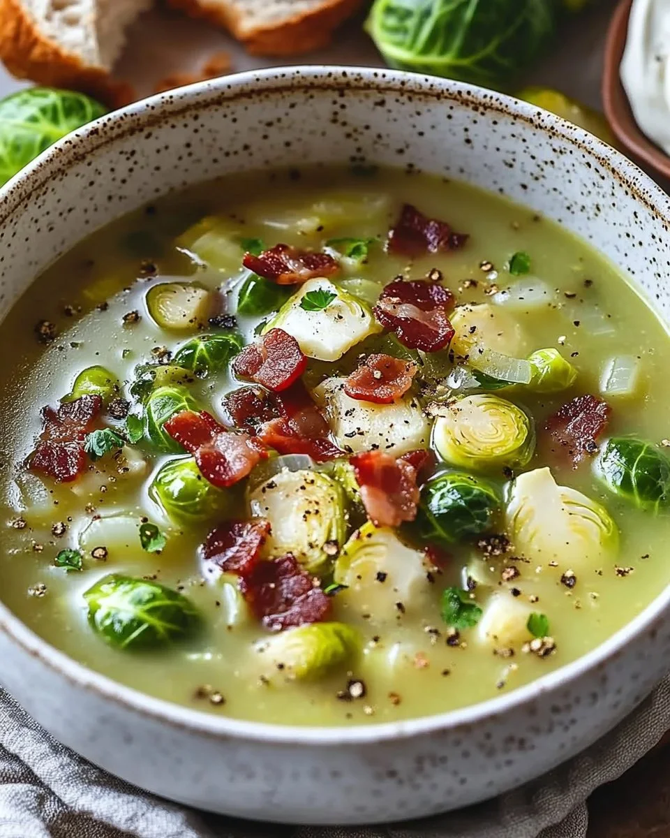 Brussels Sprout Soup with Bacon