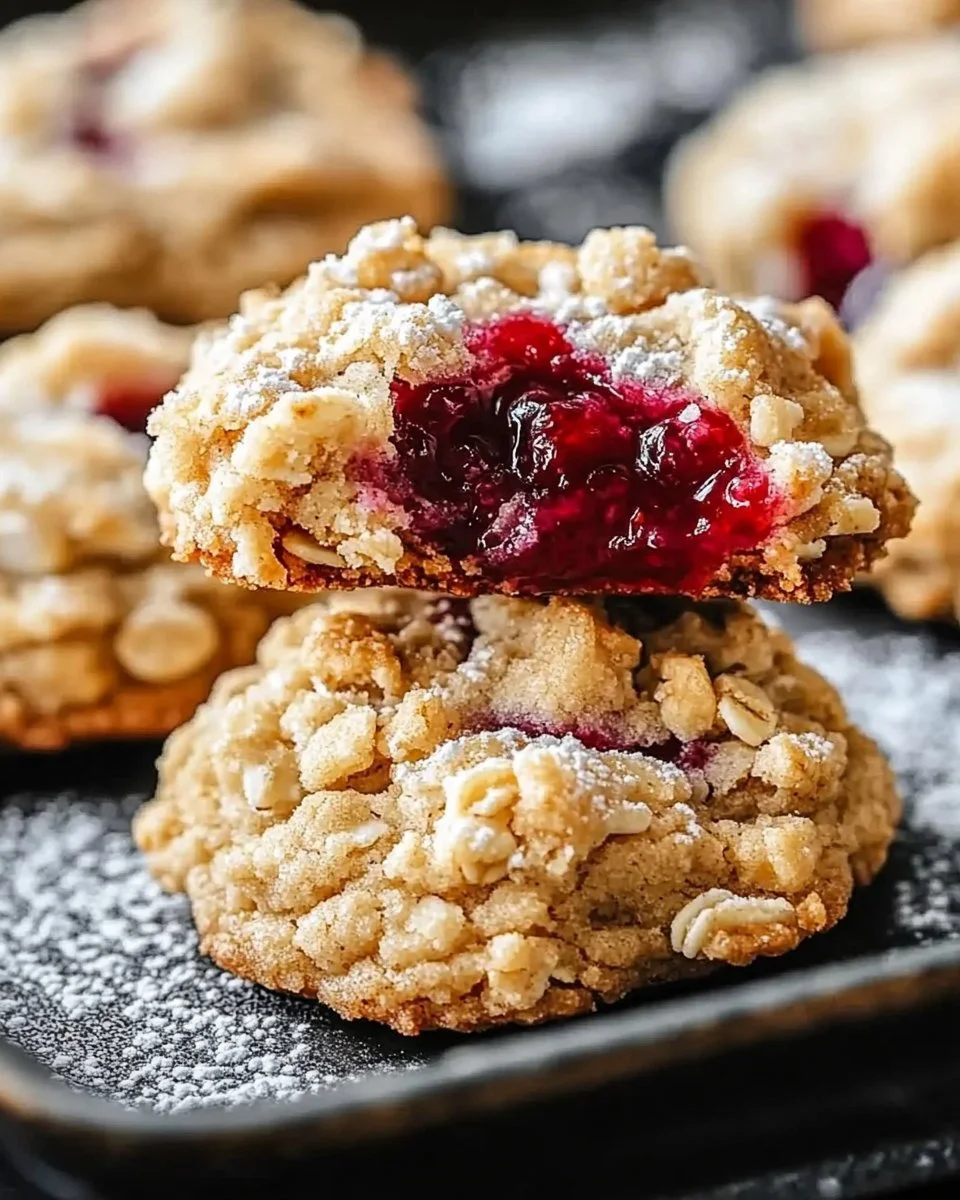 Buttery Raspberry Crumble Cookies