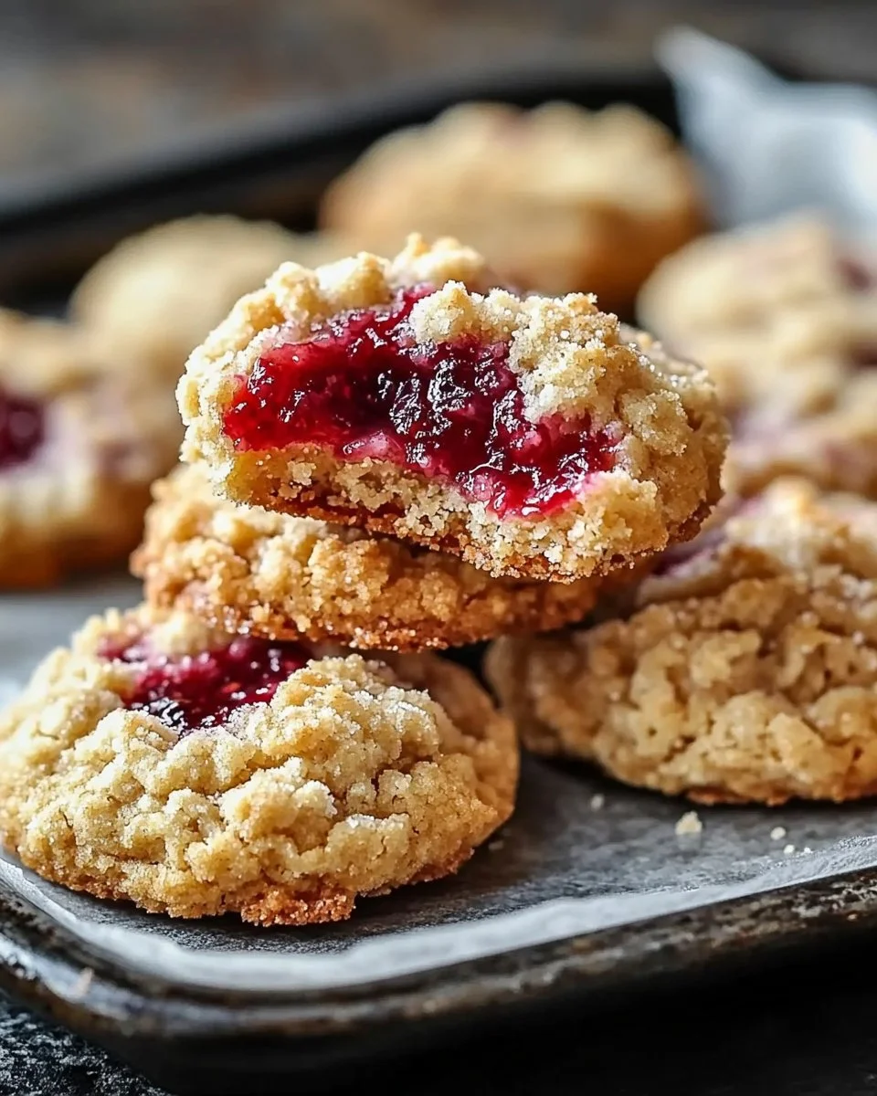 Buttery Raspberry Crumble Cookies