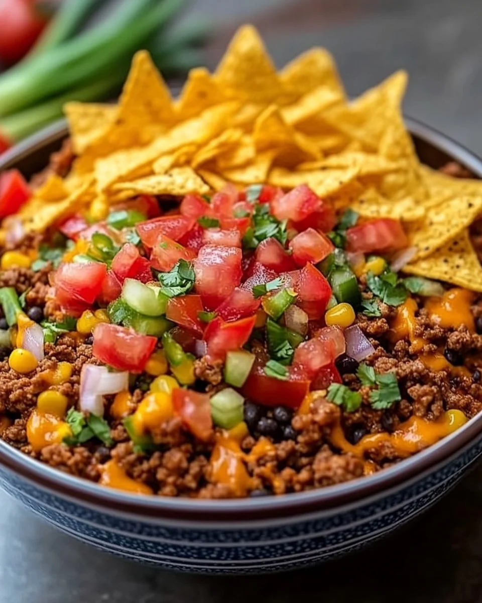 Cheesy Crockpot Doritos Taco Bowl