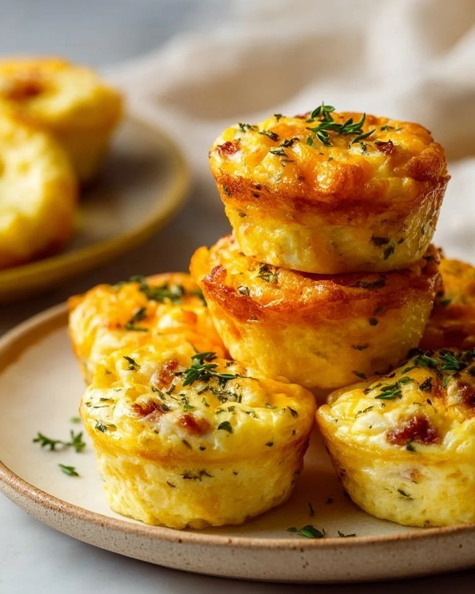 Cheesy muffin tin cottage cheese egg bites fresh out of the oven