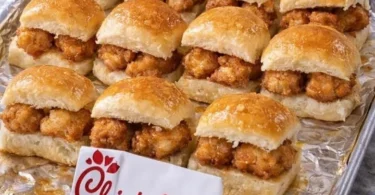 Homemade Chick-Fil-A Chicken Minis on a platter ready to serve.