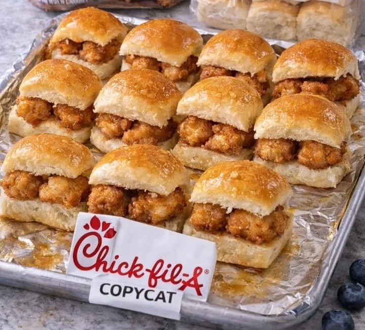 Homemade Chick-Fil-A Chicken Minis on a platter ready to serve.
