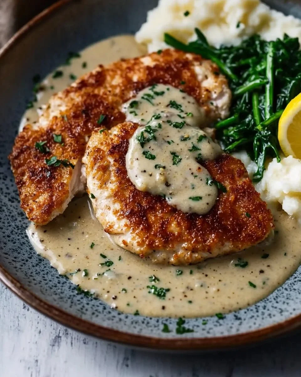 Chicken Schnitzel with Creamy Sauce