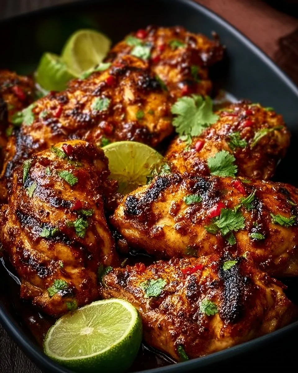 Grilled Chili Lime Chicken seasoned with fresh herbs and spices