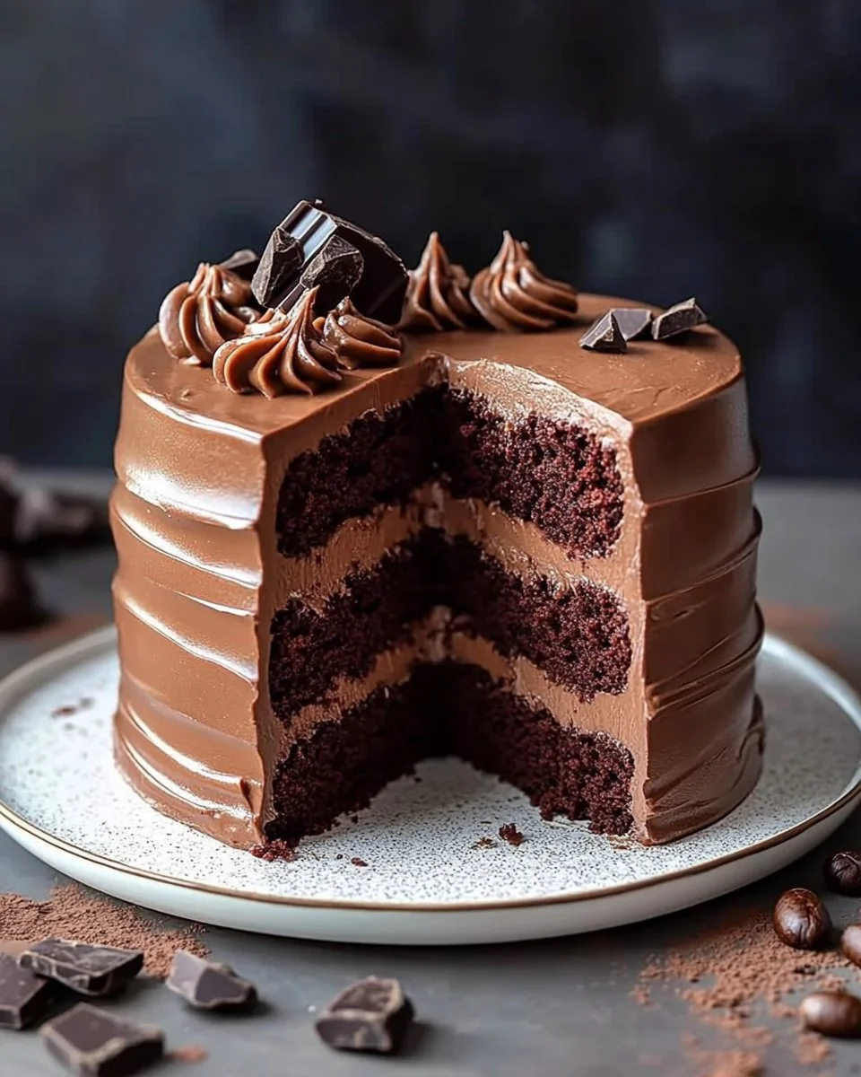 Chocolate Espresso Layer Cake with Whipped Ganache
