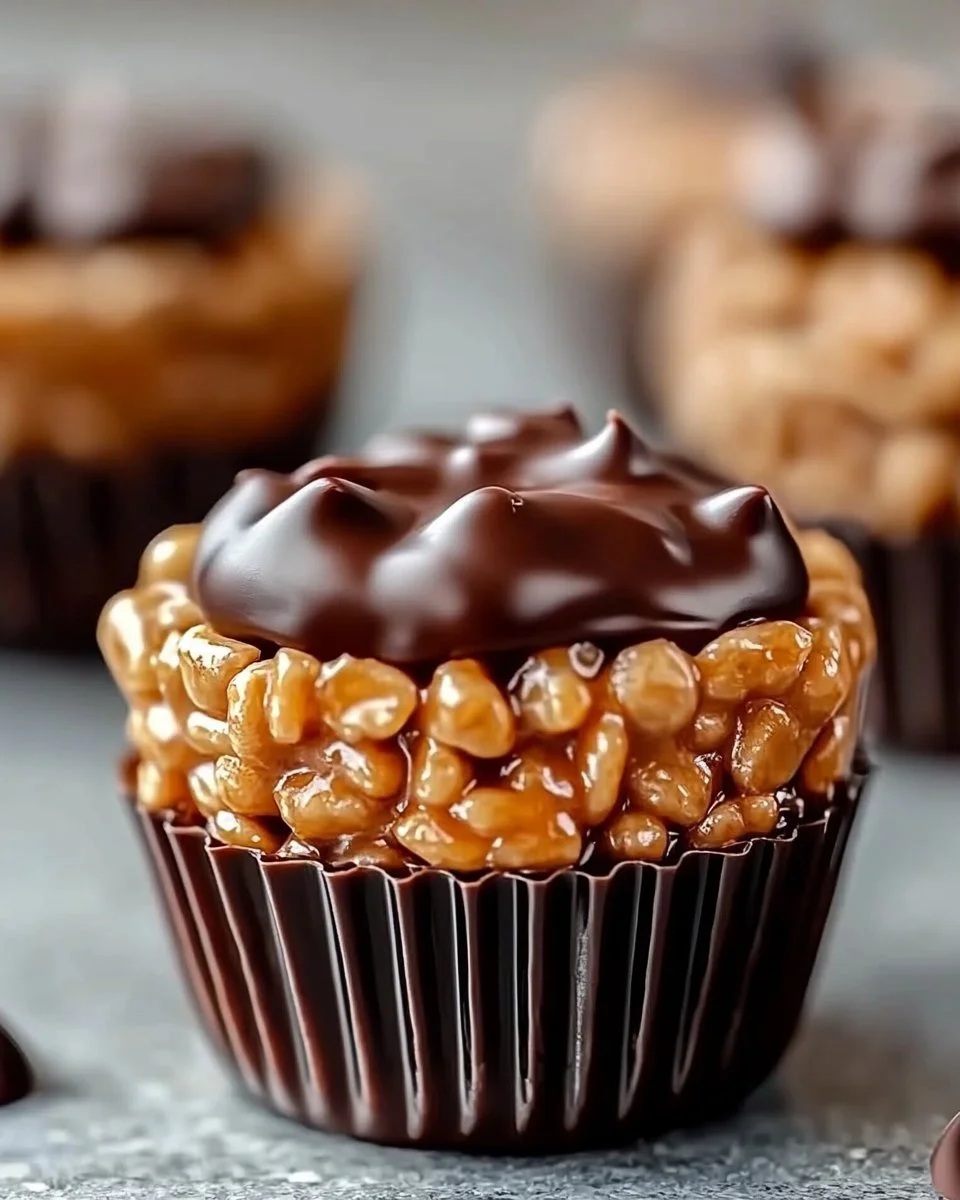 Chocolate Peanut Butter Rice Krispie Cups