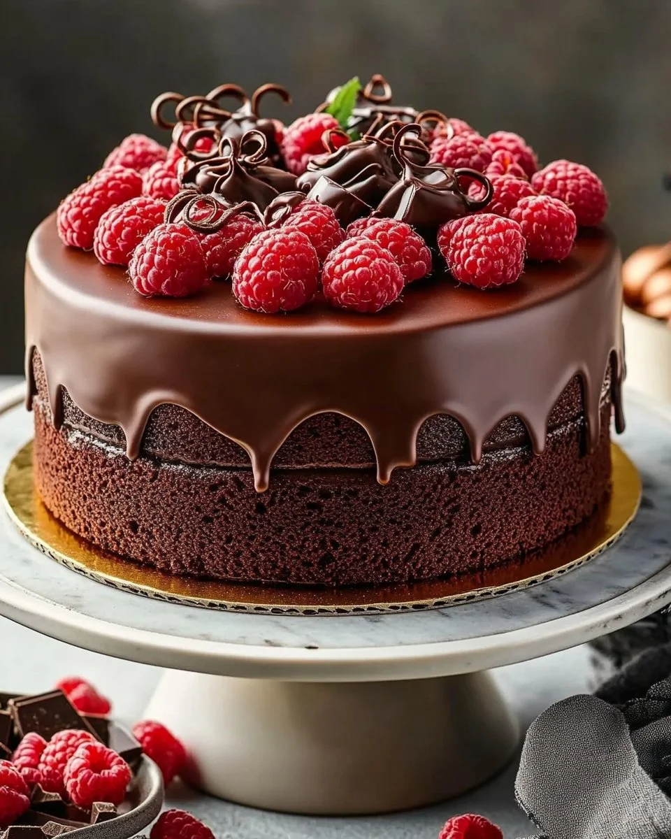 Chocolate Raspberry Birthday Cake