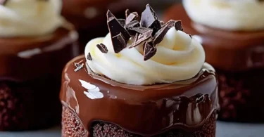 Delicious Chocolate Royale Mini Cakes on a decorative plate