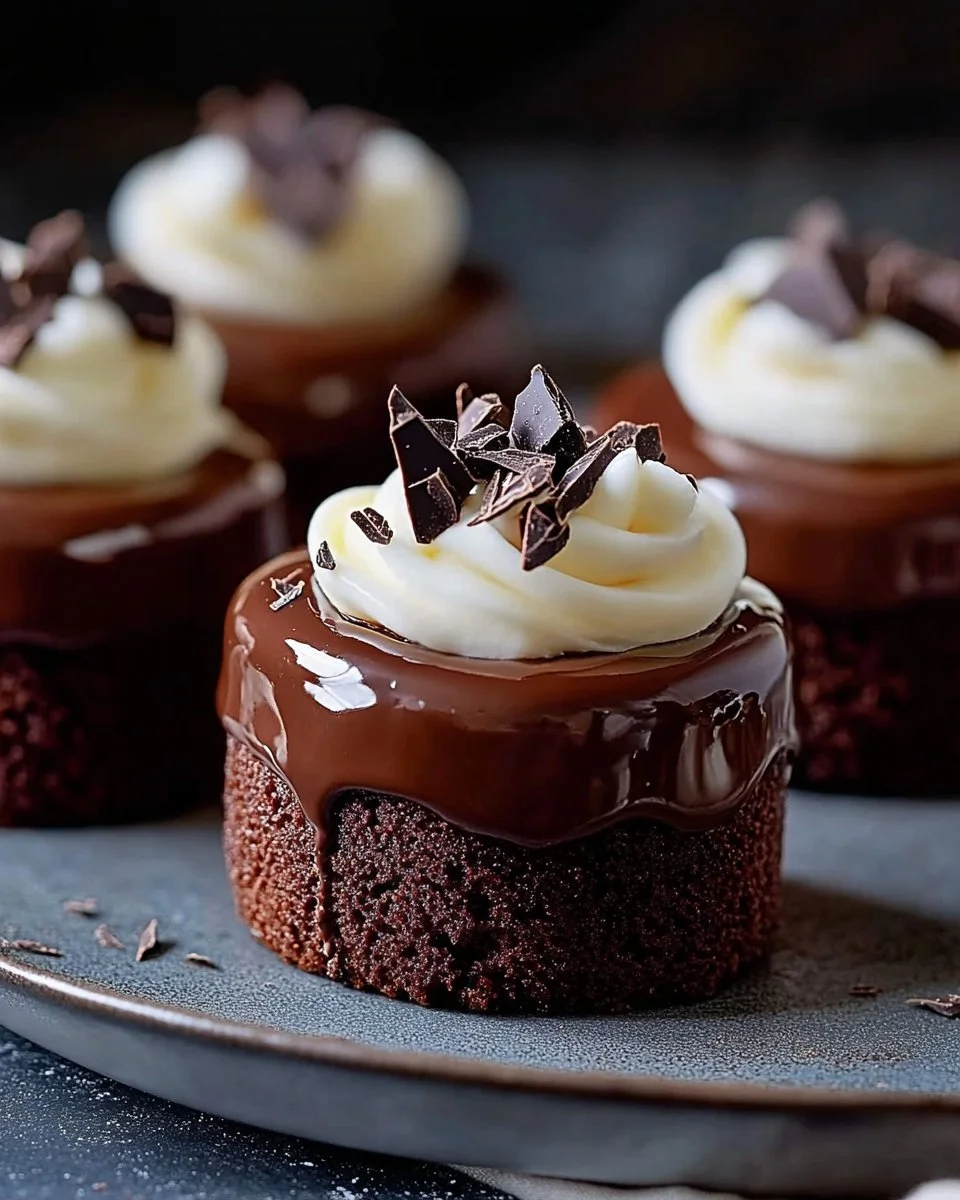 Delicious Chocolate Royale Mini Cakes on a decorative plate