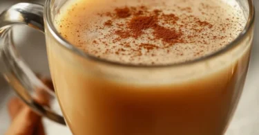 Cinnamon sore throat tea in a cup for natural relief from throat discomfort