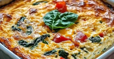 Healthy cottage cheese and veggie bake dish