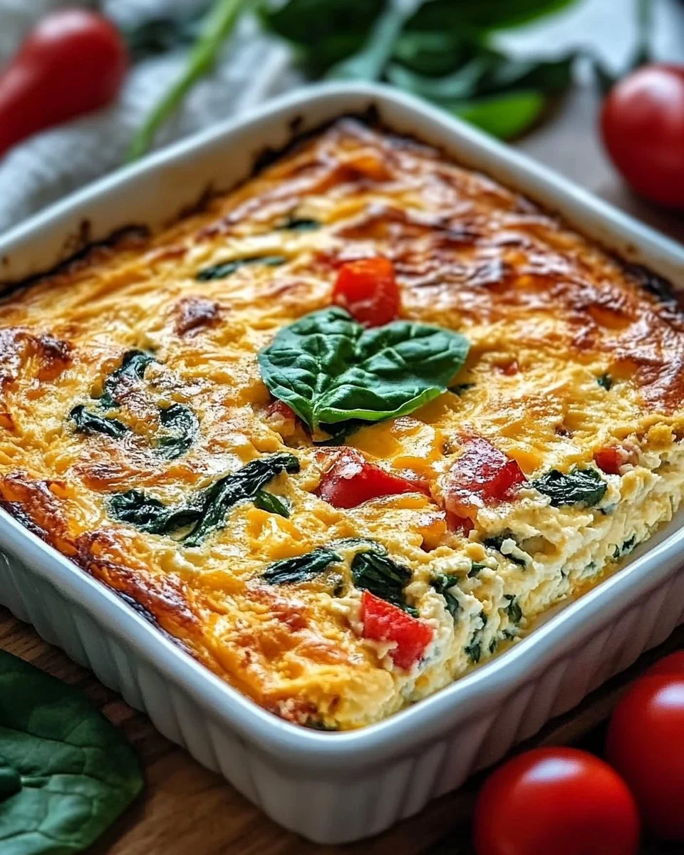 Healthy cottage cheese and veggie bake dish