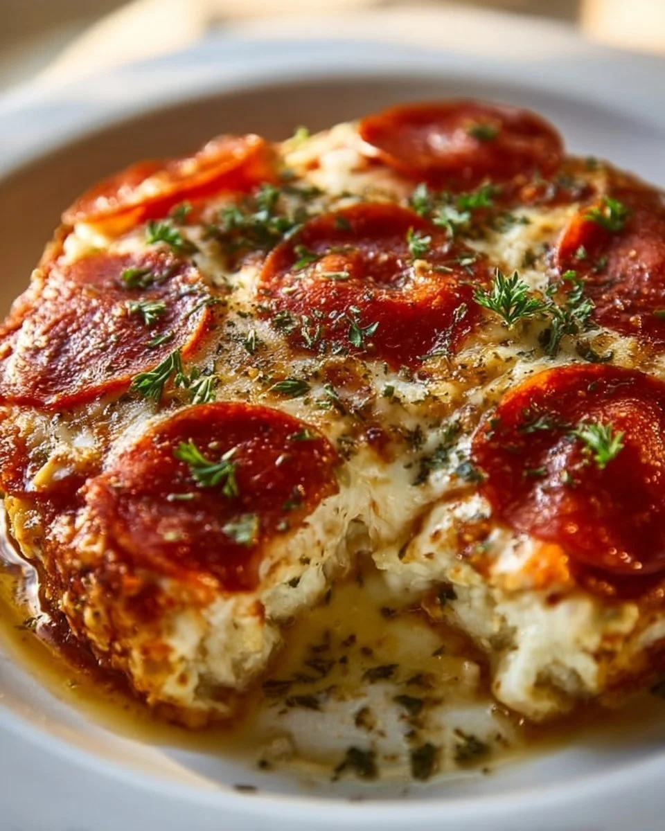 Delicious Cottage Cheese Pizza Bake served with fresh ingredients