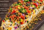 Cowboy caviar jalapeño popper cheese log served as an appetizer