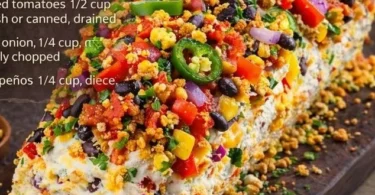 Cowboy caviar jalapeño popper cheese log served as an appetizer