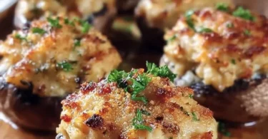 Delicious crab-stuffed mushrooms, a perfect appetizer for any event.