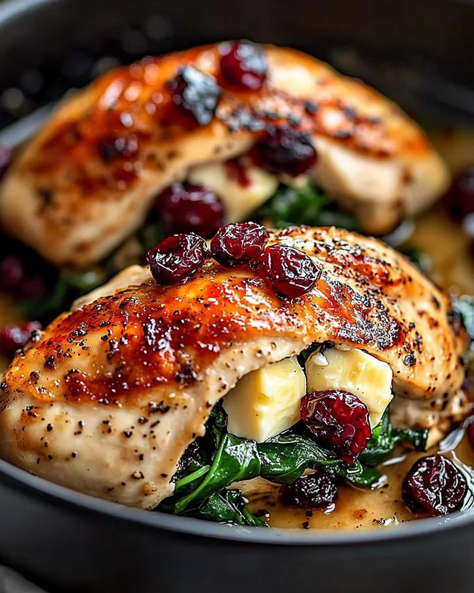 Cranberry & Spinach Stuffed Chicken with Brie
