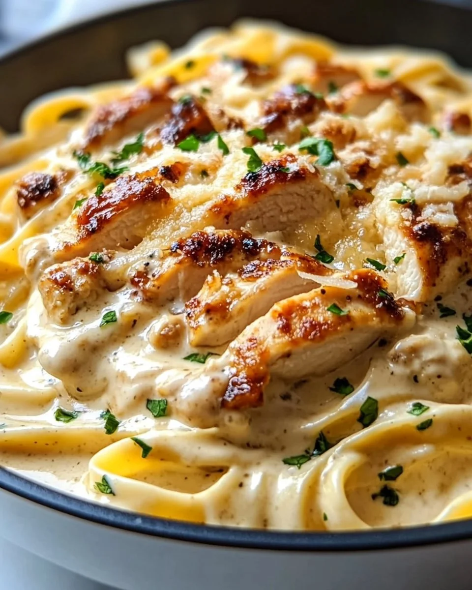Creamy Cheddar BBQ Ranch Chicken Alfredo