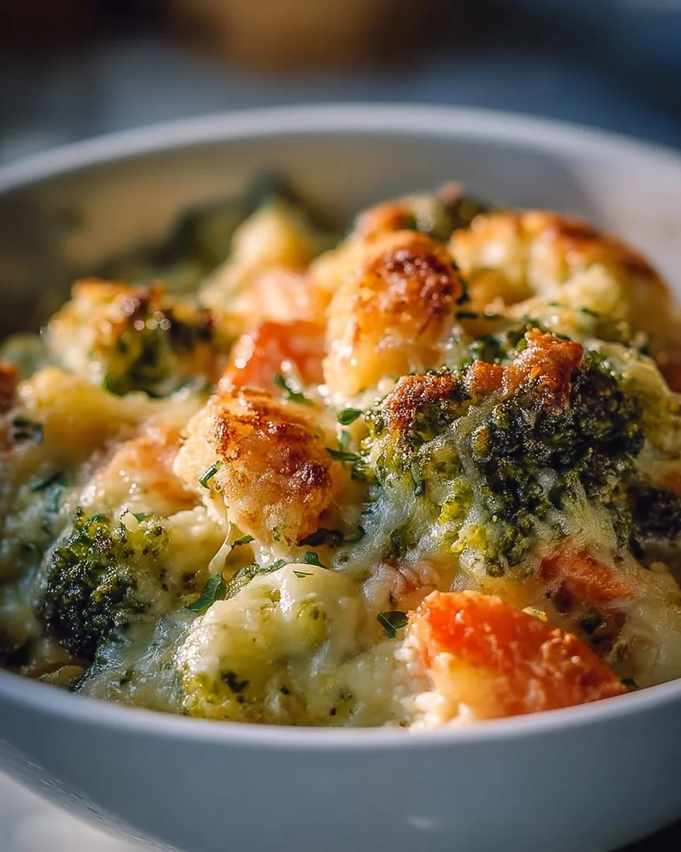 Creamy winter vegetable casserole with a variety of fresh vegetables