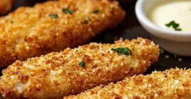 Crispy Buttered Ranch Chicken plated with herbs and sauces