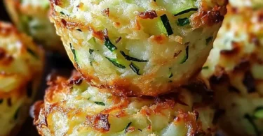 Crispy Parmesan zucchini potato muffins freshly baked on a cooling rack.