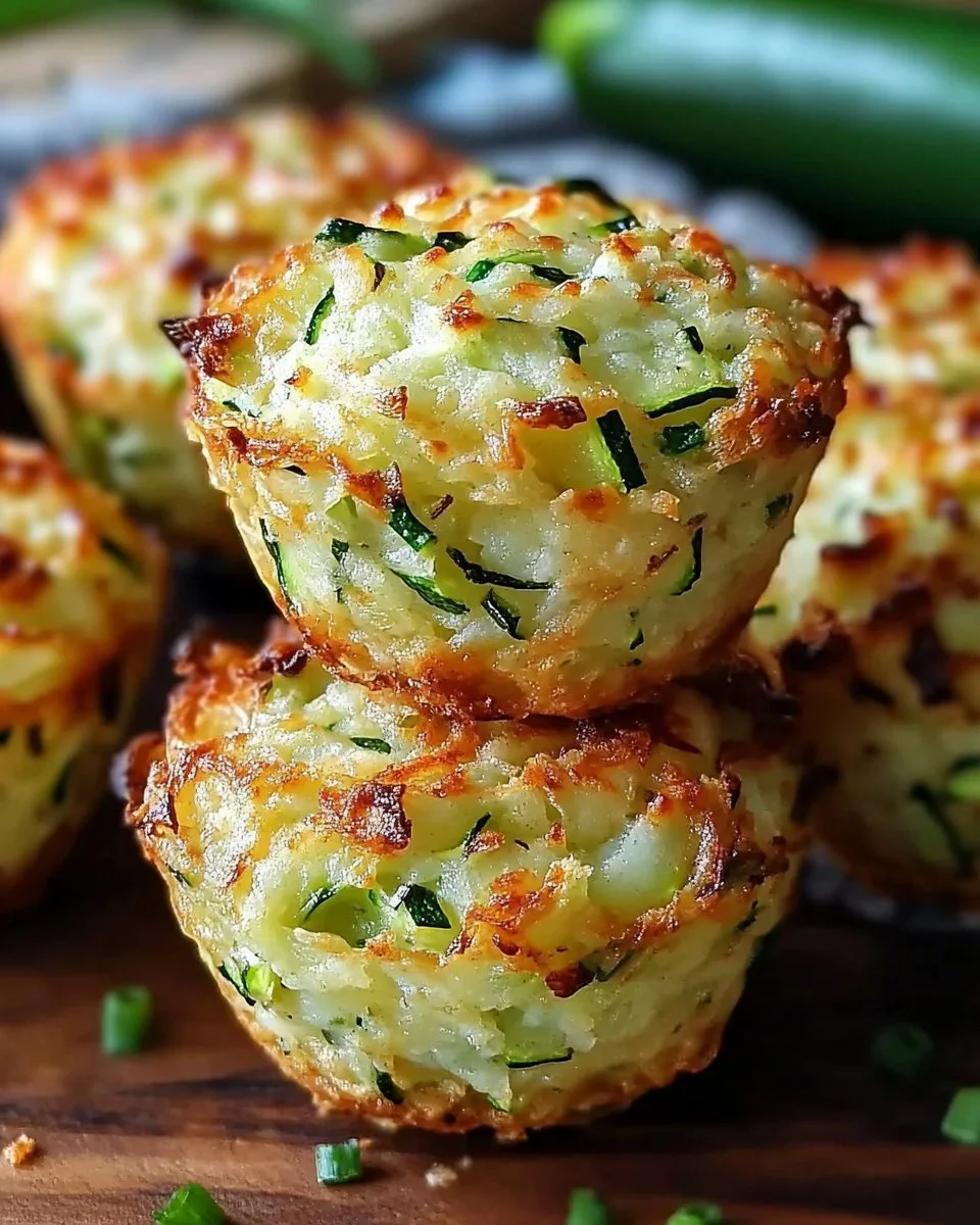 Crispy Parmesan zucchini potato muffins freshly baked on a cooling rack.