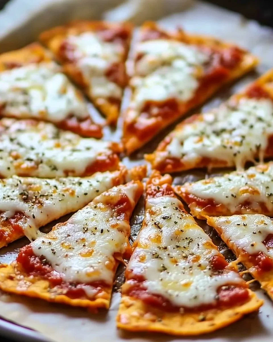 Delicious crispy pizza chips on a plate, perfect for snack attacks.