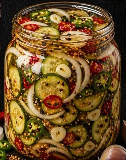 Cucumber Onion Fire Pickles